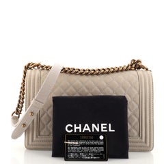 Chanel Boy Flap Bag Quilted Caviar Old Medium