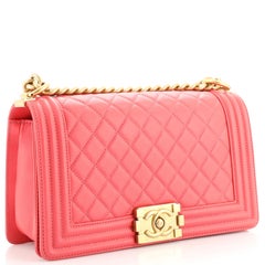 Chanel Boy Flap Bag Quilted Caviar Old Medium