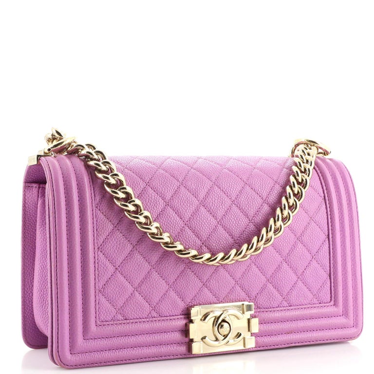 Chanel Boy Flap Bag Quilted Caviar Old Medium For Sale at 1stDibs