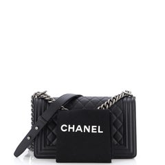 Chanel Boy Flap Bag Quilted Caviar Old Medium