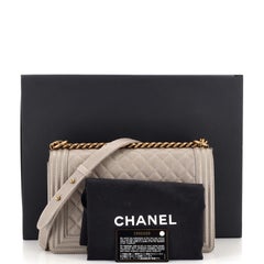 Chanel Boy Flap Bag Quilted Caviar Old Medium
