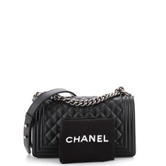 Chanel Boy Flap Bag Quilted Caviar Old Medium