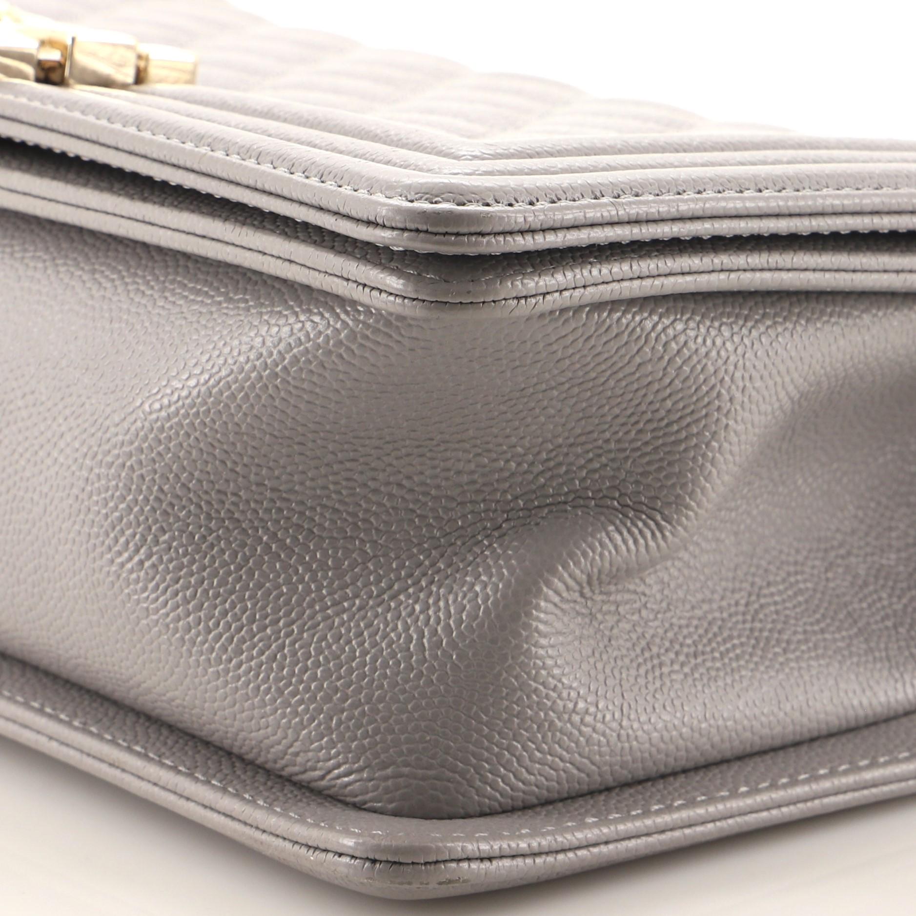 Chanel Boy Flap Bag Quilted Caviar Old Medium 2