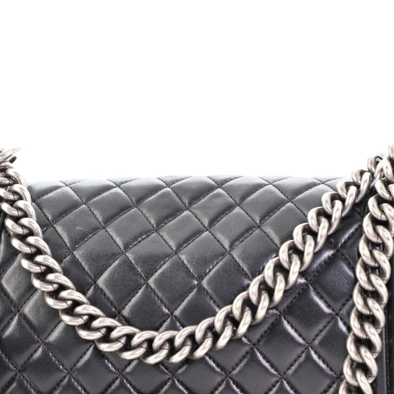 Chanel Boy Flap Bag Quilted Caviar Old Medium For Sale at 1stDibs
