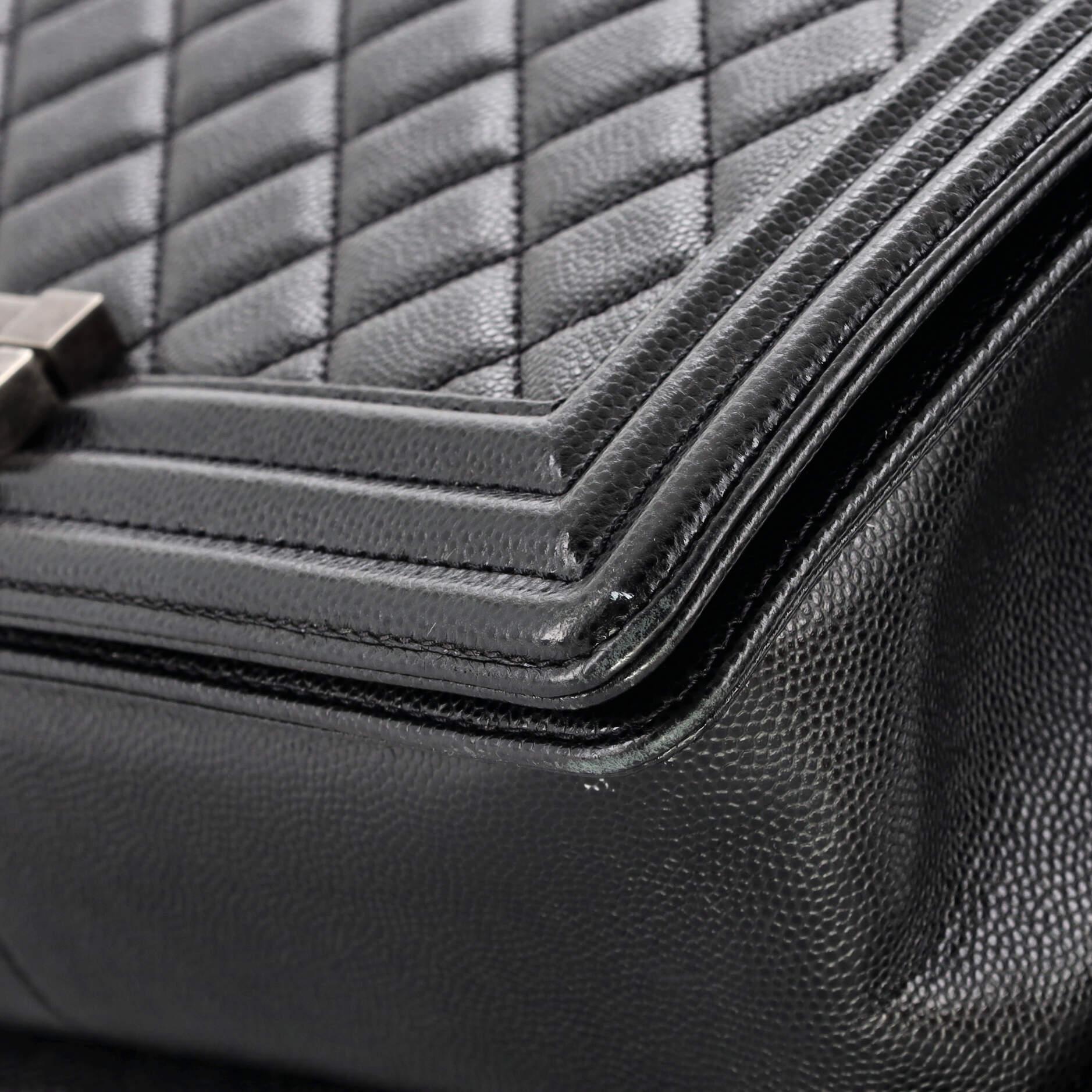 Chanel Boy Flap Bag Quilted Caviar Old Medium For Sale at 1stDibs