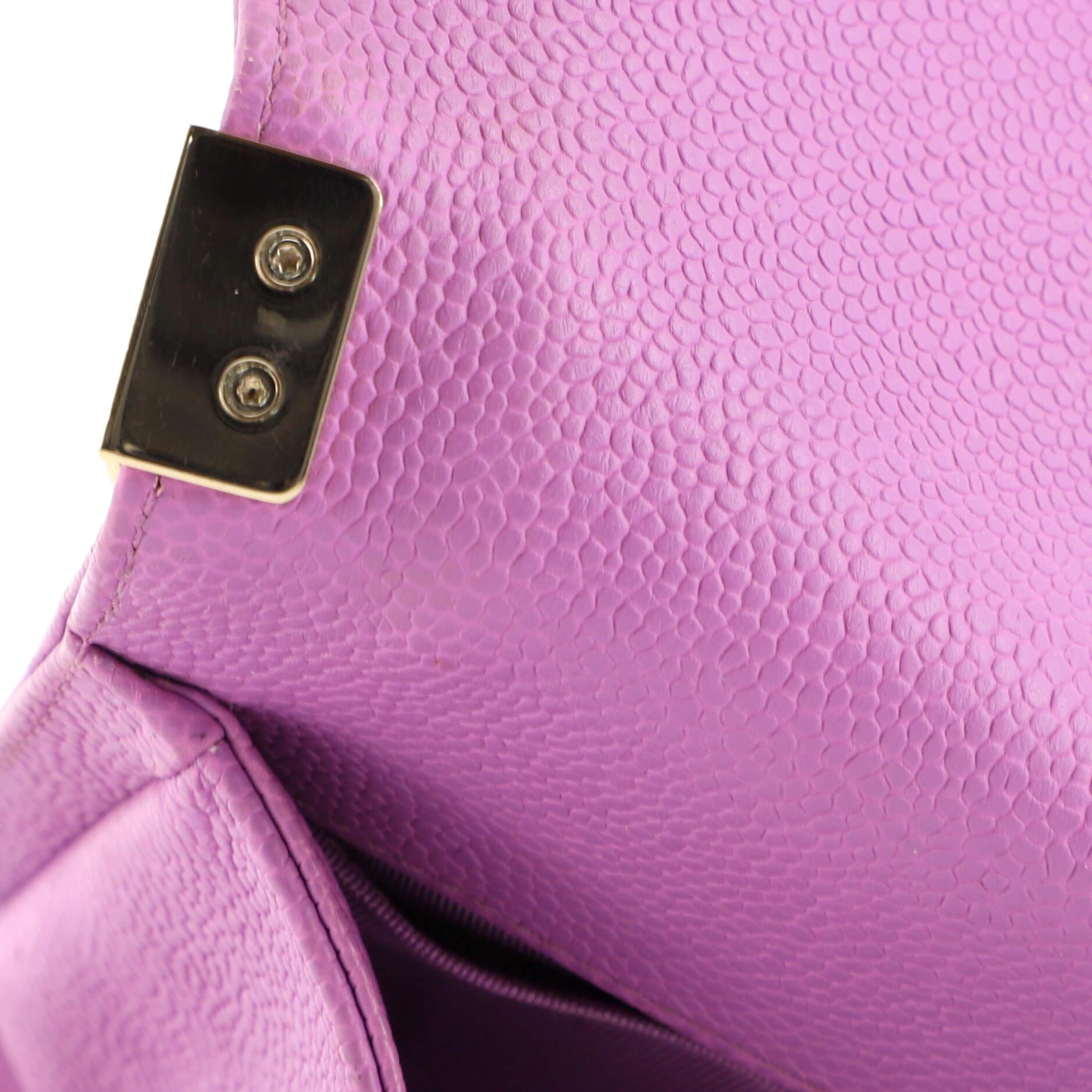 Chanel Boy Flap Bag Quilted Caviar Old Medium 4