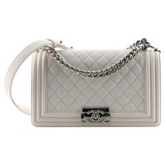 Chanel Boy Flap Bag Quilted Caviar Old Medium