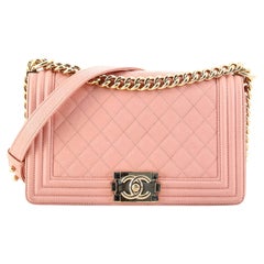 Chanel Boy Flap Bag Quilted Caviar Old Medium