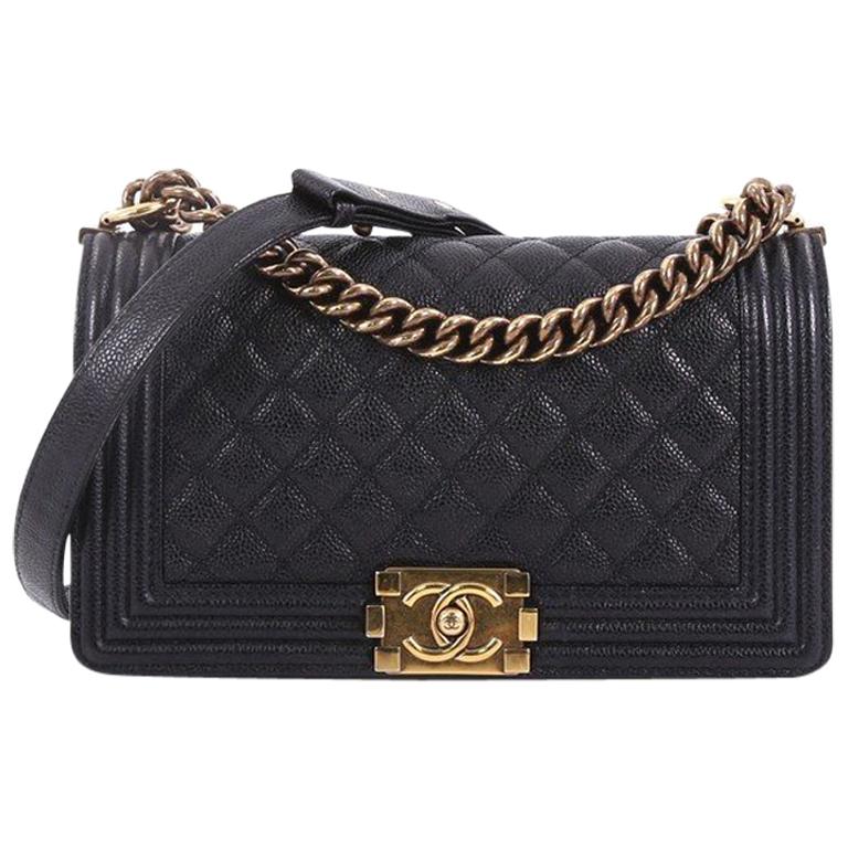 Chanel Boy Flap Bag Quilted Caviar Old Medium at 1stDibs | chanel boy ...