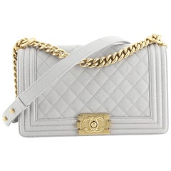 Chanel Boy Flap Bag Quilted Caviar Old Medium