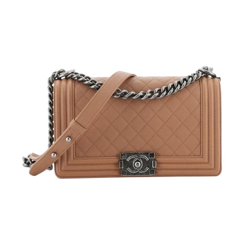 Chanel Boy Flap Bag Quilted Caviar Old Medium at 1stdibs