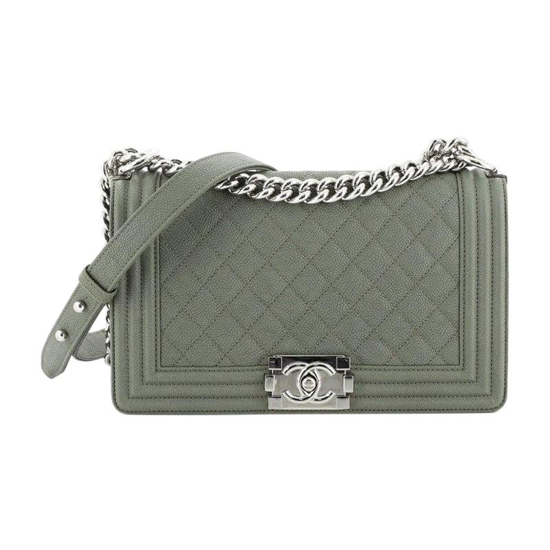 Chanel Boy Flap Bag Quilted Caviar Old Medium