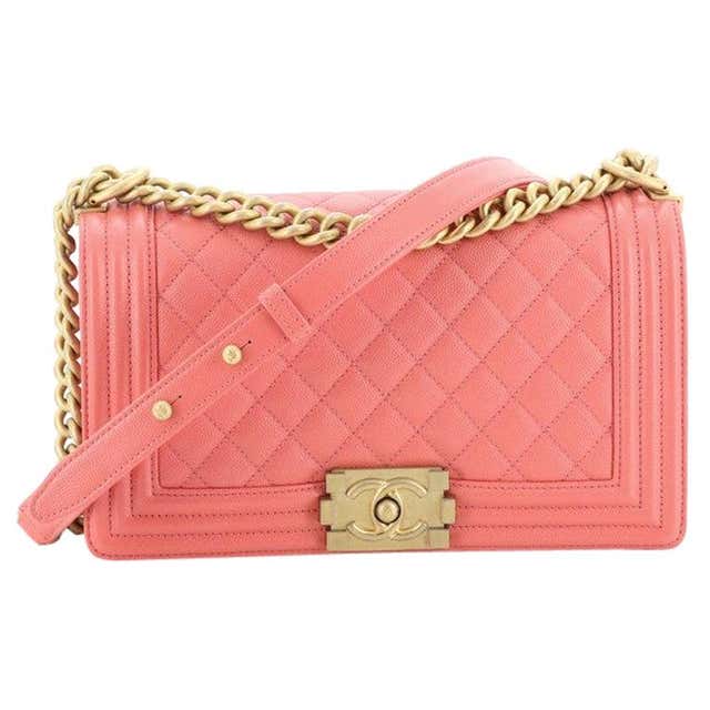 CHANEL bag Jumbo double flap quilted hot pink Fuchsia sueded caviar NW