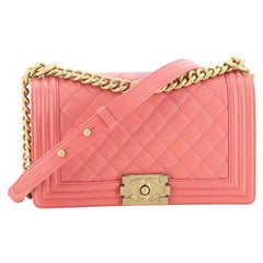 Chanel Boy Flap Bag Quilted Caviar Old Medium
