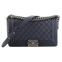Chanel Boy Flap Bag Quilted Caviar Old Medium