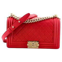 Chanel Boy Flap Bag Quilted Caviar Old Medium