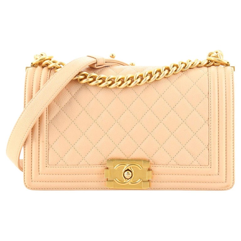 Chanel Boy Flap Bag Quilted Caviar Old Medium For Sale at 1stDibs