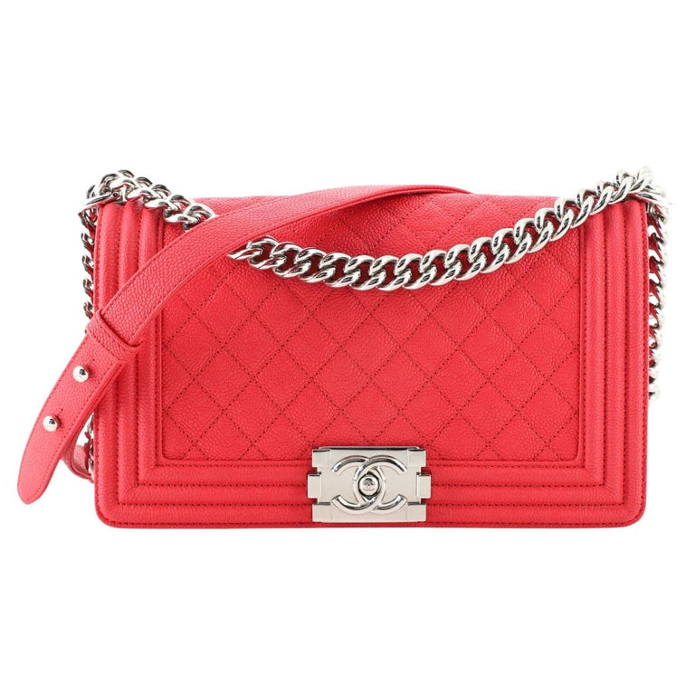 Chanel Boy Flap Bag Quilted Caviar Old Medium For Sale at 1stDibs