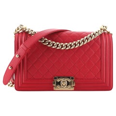 Sac à rabat Chanel Boy matelassé Caviar Vieux Moyen