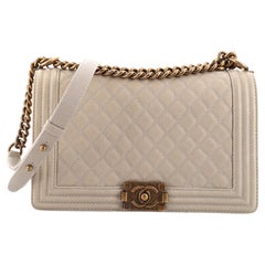 Chanel Boy Flap Bag Quilted Caviar Old Medium