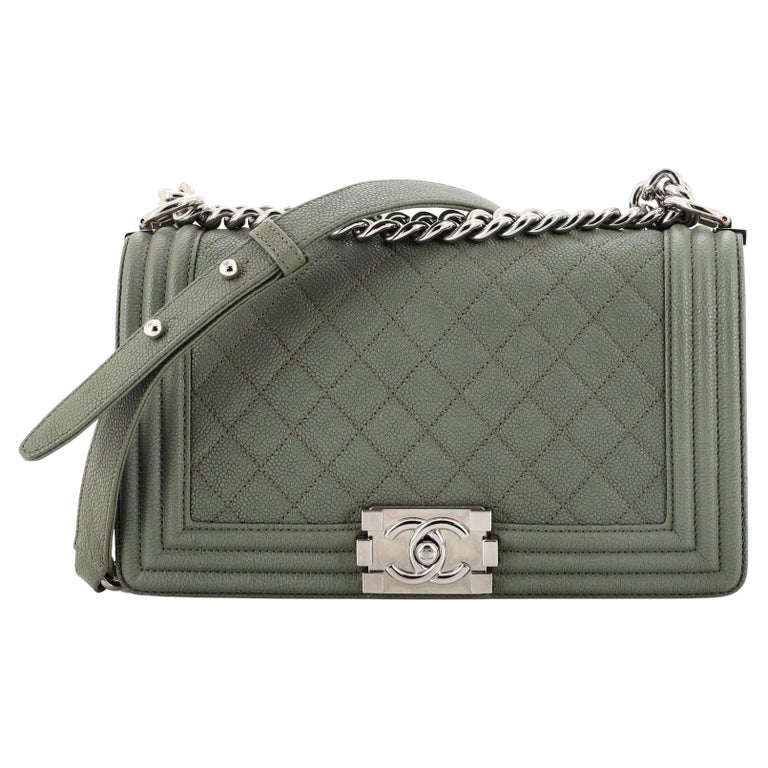 Chanel Boy Flap Bag Quilted Caviar Old Medium For Sale at 1stDibs
