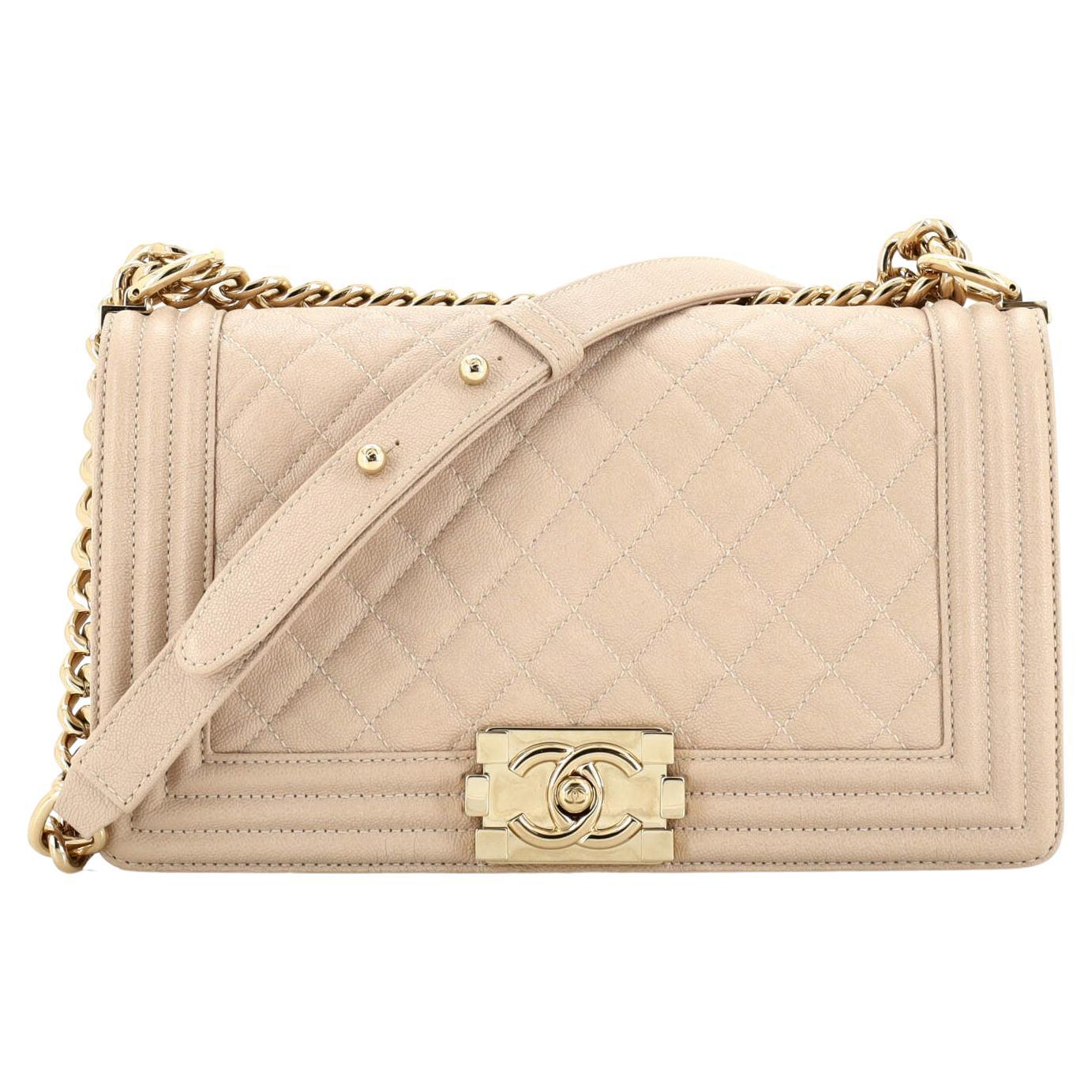 Chanel Boy Flap Bag Quilted Caviar Old Medium at 1stDibs