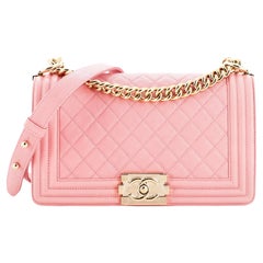Chanel Boy Flap Bag Quilted Caviar Old Medium