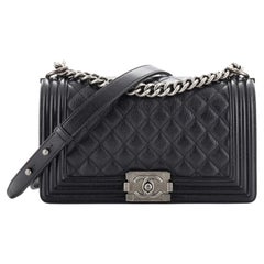 Chanel Boy Flap Bag Quilted Caviar Old Medium