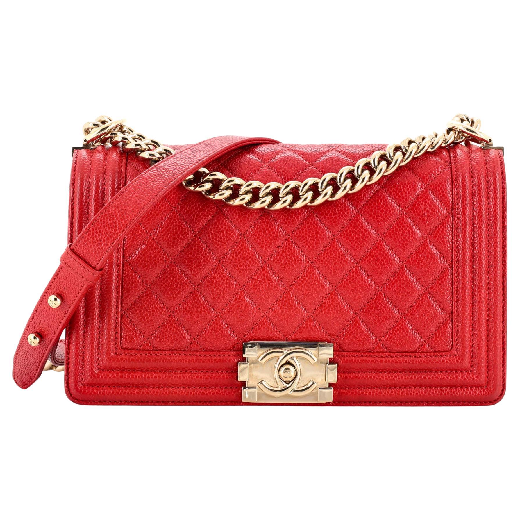 Chanel Boy Flap Bag Quilted Caviar Old Medium For Sale at 1stDibs