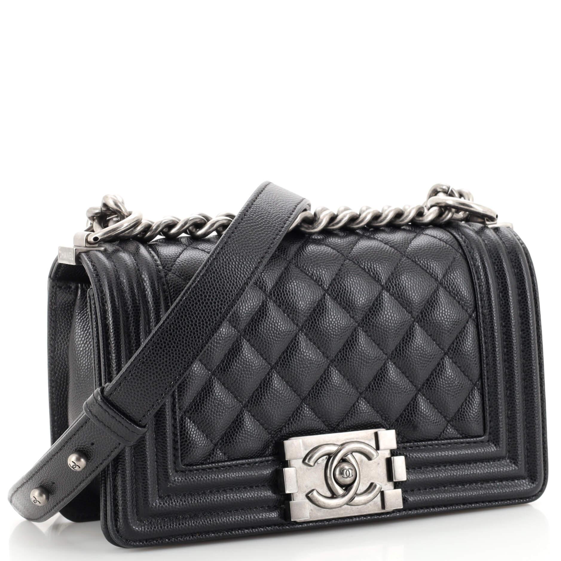 Chanel Boy Flap Bag Quilted Caviar Small In Good Condition In NY, NY