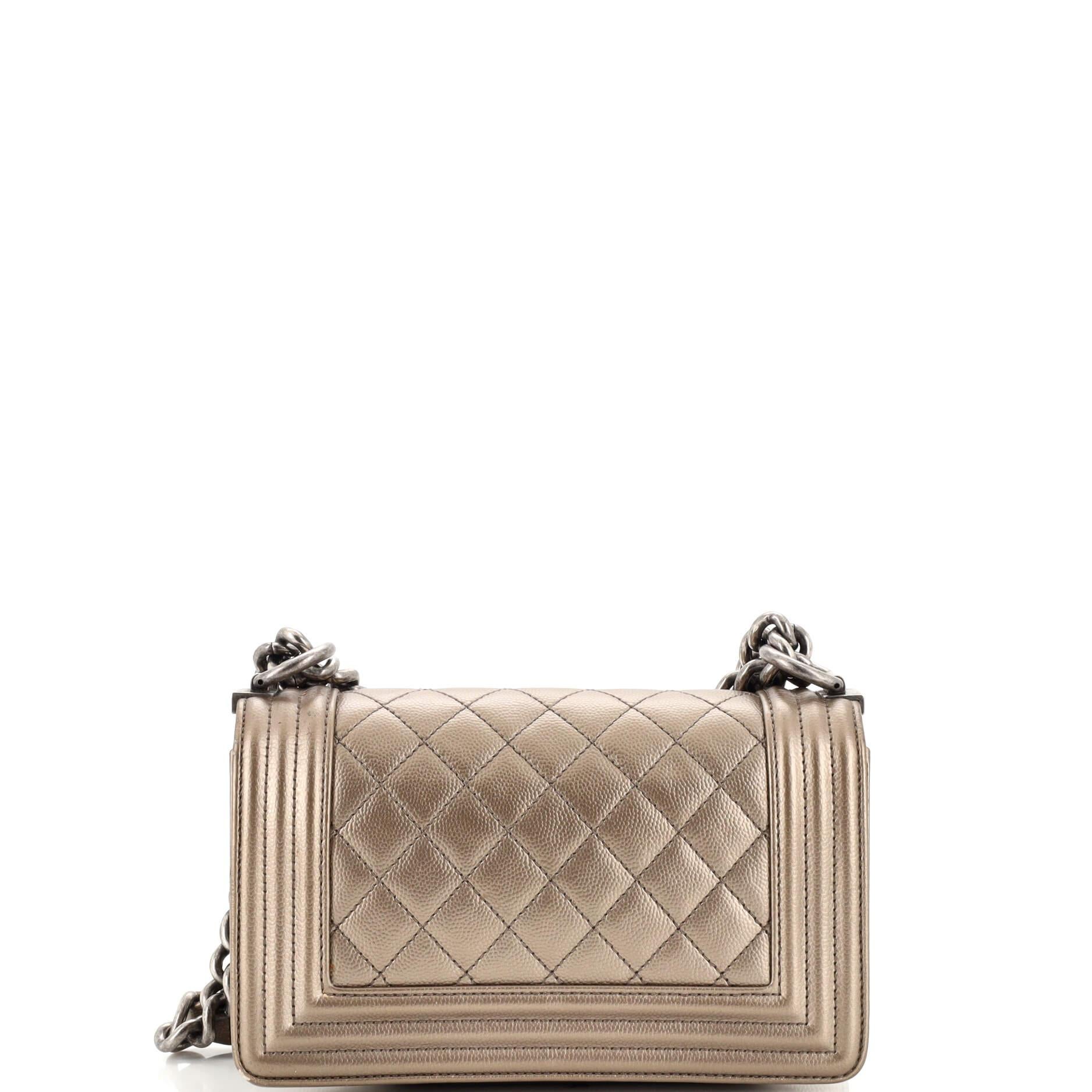 Chanel Boy Flap Bag Quilted Caviar Small For Sale at 1stDibs