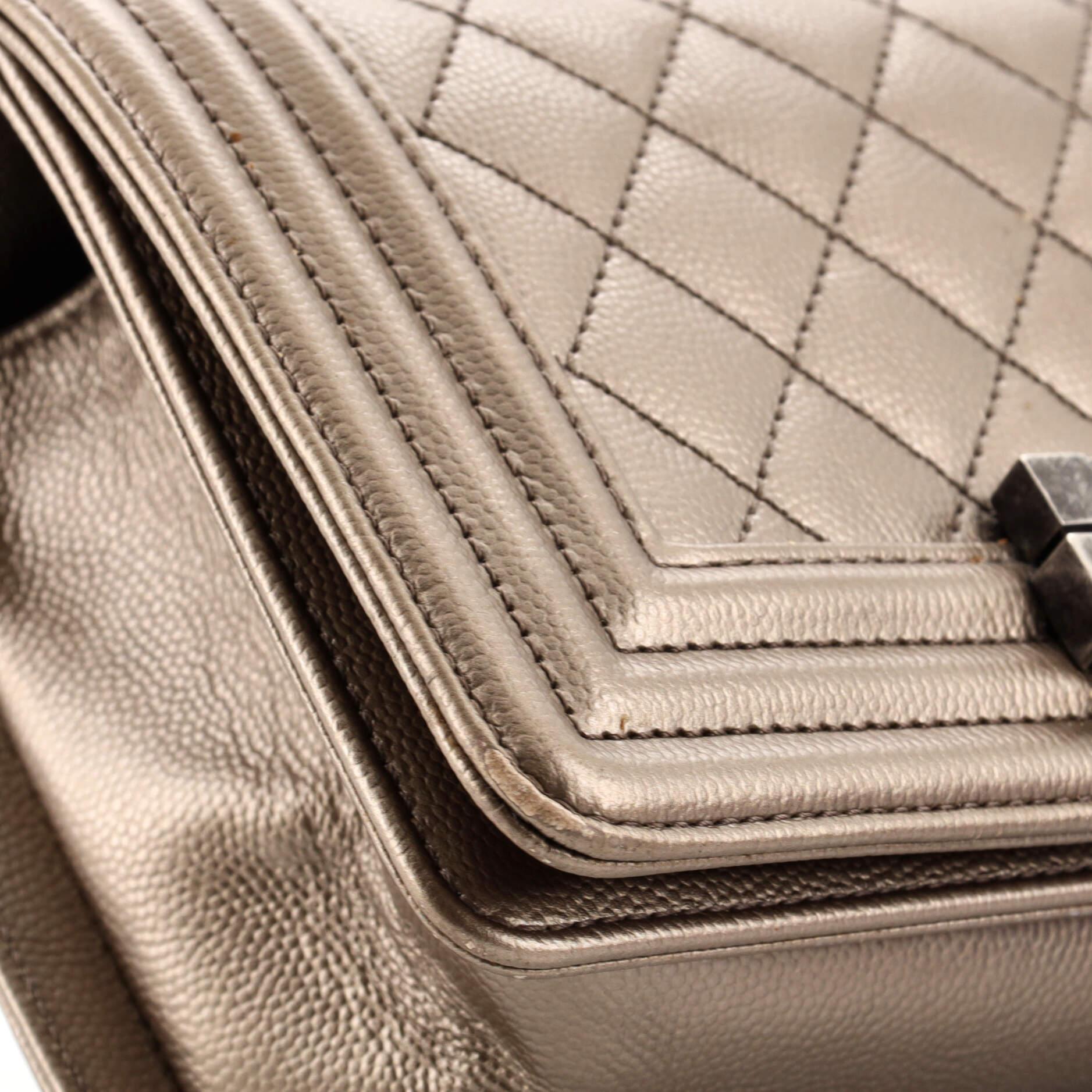 Chanel Boy Flap Bag Quilted Caviar Small For Sale at 1stDibs