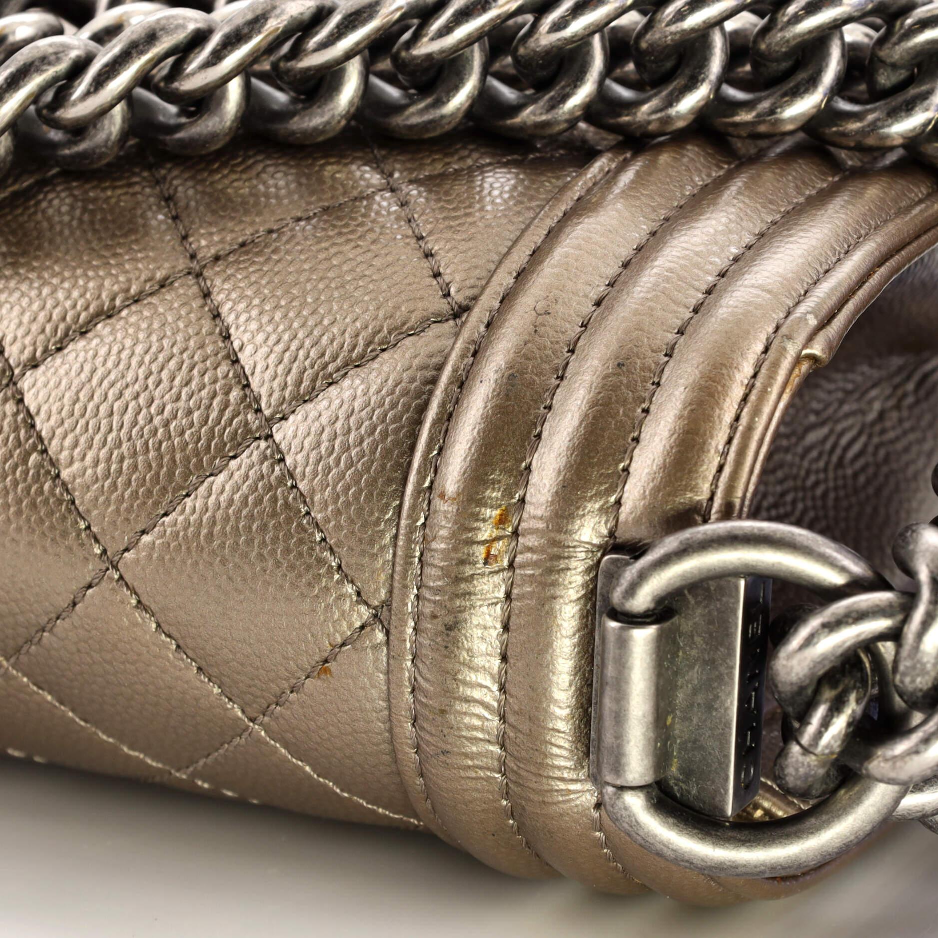 Chanel Boy Flap Bag Quilted Caviar Small For Sale at 1stDibs