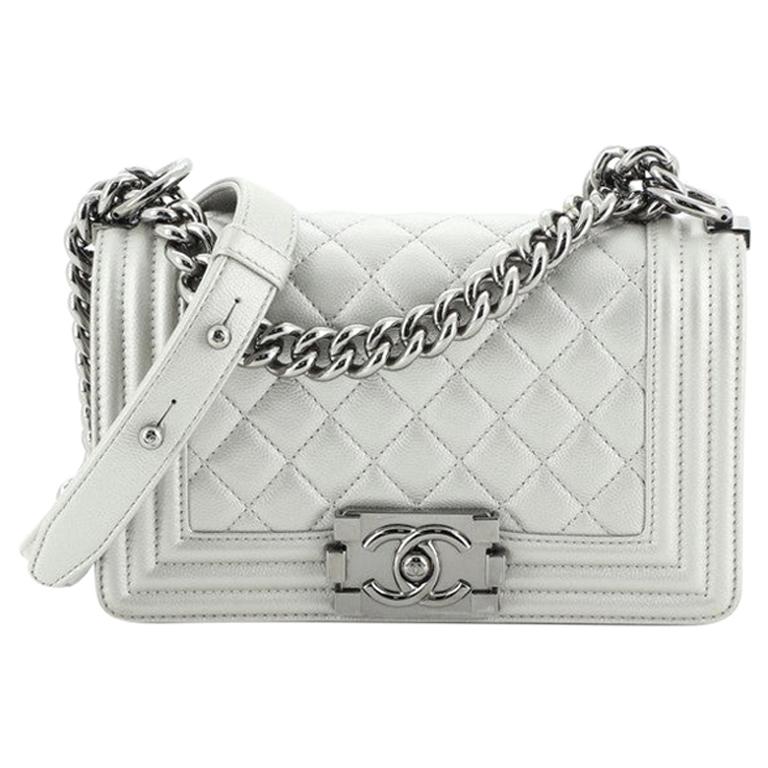 Chanel Boy Flap Bag Quilted Caviar Small at 1stDibs