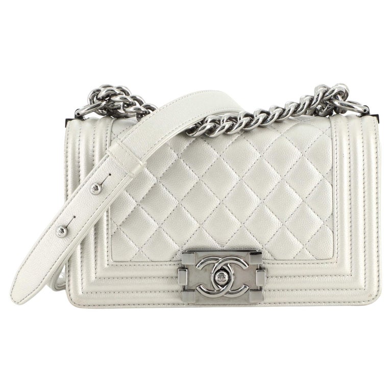 Chanel Boy Flap Bag Quilted Caviar Small For Sale at 1stDibs