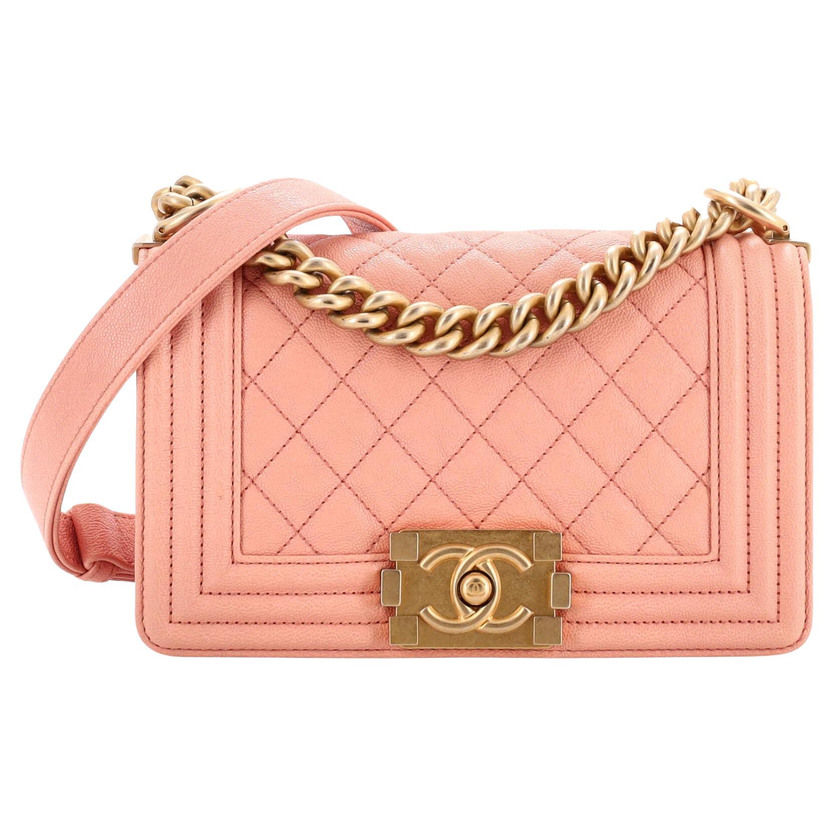 Chanel Boy Flap Bag Quilted Caviar Small For Sale