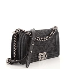 Chanel Boy Flap Bag Quilted Denim Old Medium