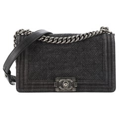 Chanel Boy Flap Bag Quilted Denim Old Medium