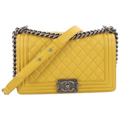 Chanel Boy Flap Bag Quilted Goatskin Old Medium
