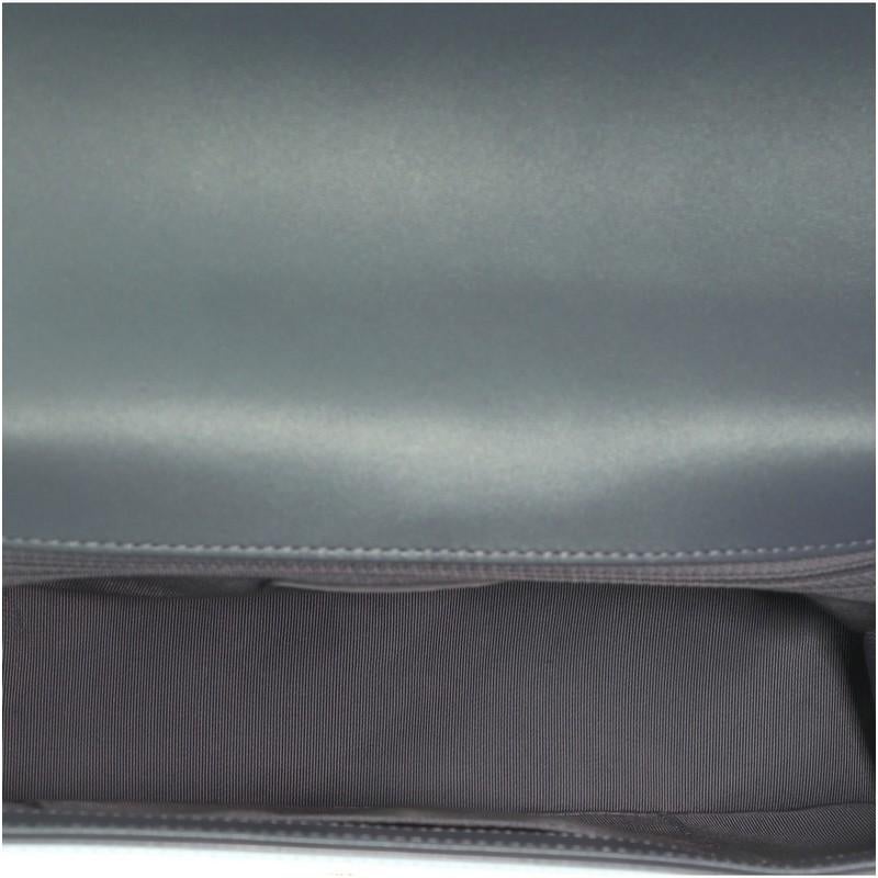 Gray Chanel Boy Flap Bag Quilted Iridescent Glazed Calfskin New Medium