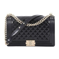 Chanel Boy Flap Bag Quilted Iridescent Glazed Calfskin New Medium