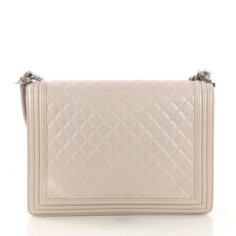 Chanel Boy Flap Bag Quilted Lambskin Large at 1stDibs