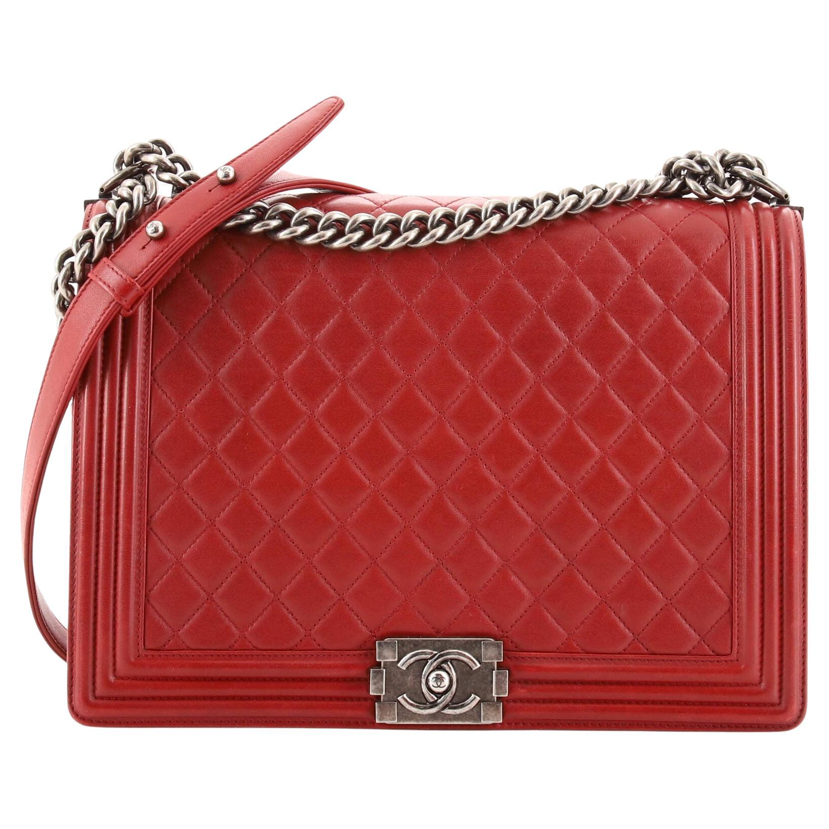 Chanel Boy Flap Bag Quilted Studded Distressed Calfskin Old Medium at