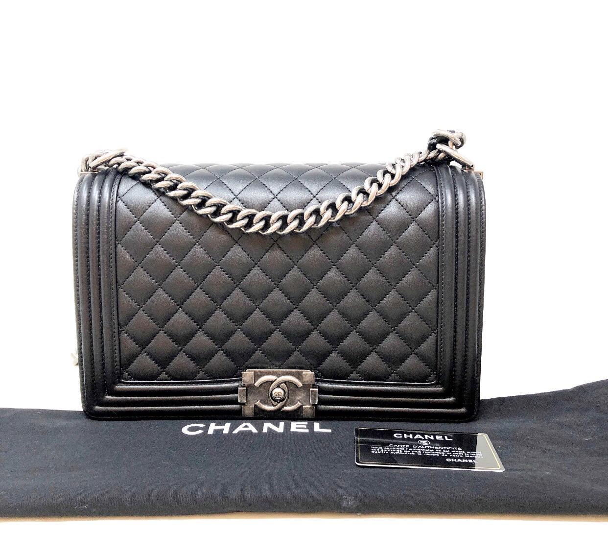 Women's or Men's Chanel Boy Flap Bag Quilted Lambskin Medium, 2018
