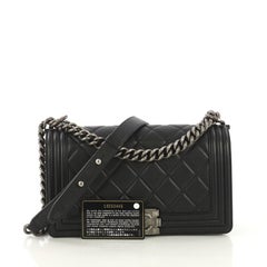 Chanel Boy Flap Bag Quilted Lambskin Old Medium