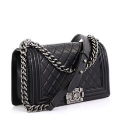 Chanel Boy Flap Bag Quilted Lambskin Old Medium