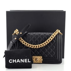 Chanel Boy Flap Bag Quilted Lambskin Old Medium