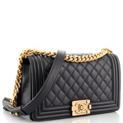Chanel Boy Flap Bag Quilted Lambskin Old Medium