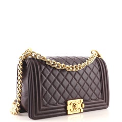 Chanel Boy Flap Bag Quilted Lambskin Old Medium
