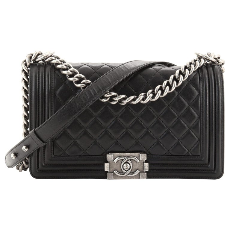 Chanel Boy Flap Bag Quilted Lambskin Old Medium at 1stDibs